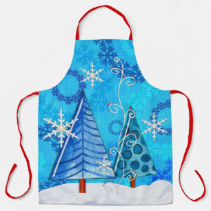 Christmas Tree & Snowflake Jewelled Apron