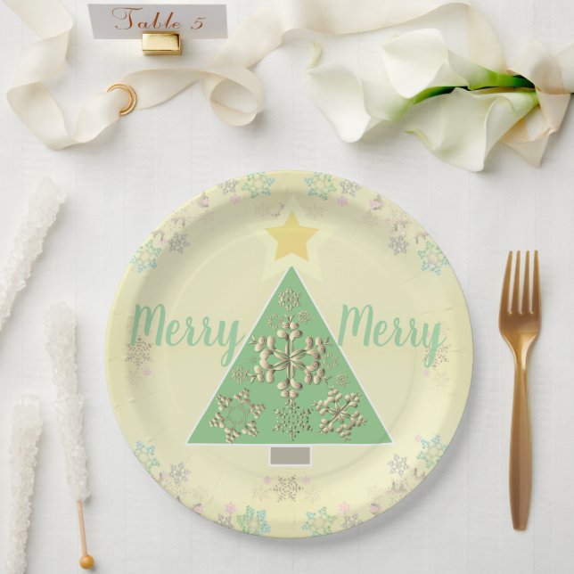 Christmas tree/Snowflake/Reindeer Paper Plate (Wedding)