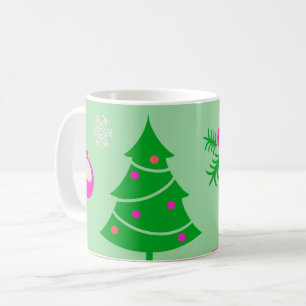 Christmas Tree, Snowflakes, and Decorations Coffee Mug