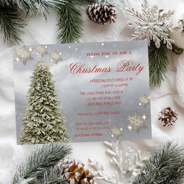 Christmas Tree Snowflakes,CorporateChristmas Party Invitation (Creator Uploaded)