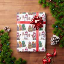 Christmas Tree Snowman Festive Winter Pattern
