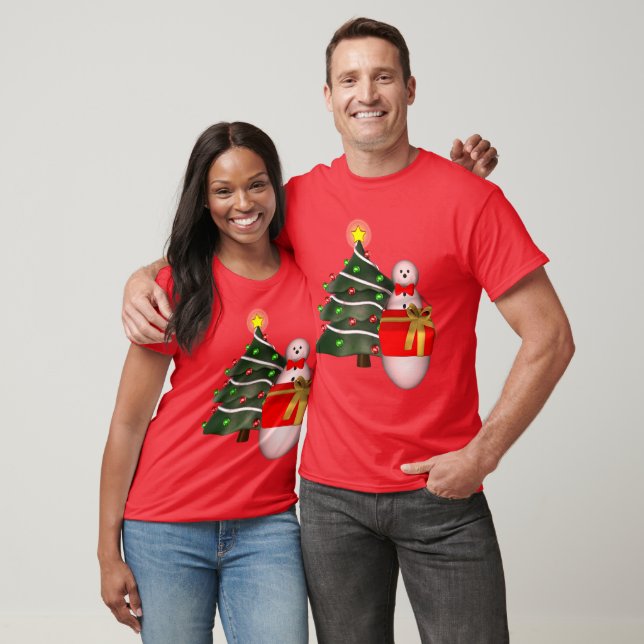 Christmas Tree Snowman Holiday Cute  T-Shirt (Unisex)
