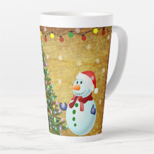 Christmas Tree Snowman Latte Mug