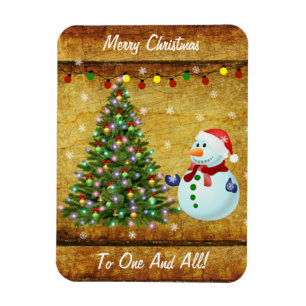 Christmas Tree Snowman Magnet
