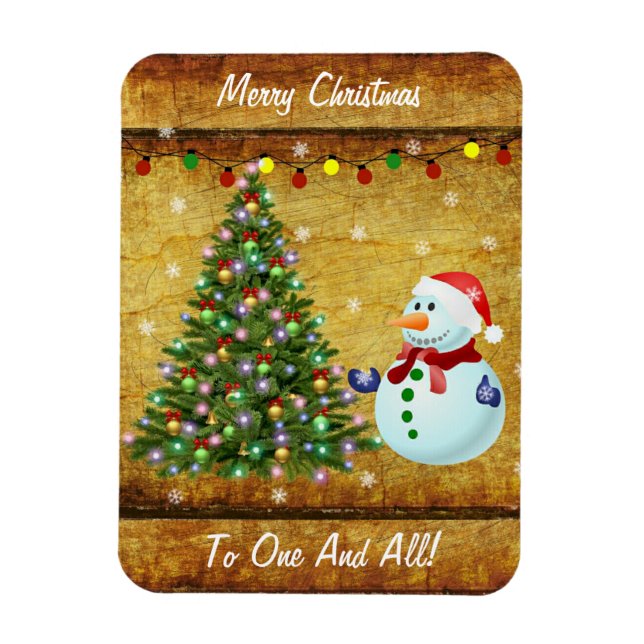 Christmas Tree Snowman Magnet (Vertical)