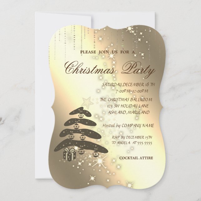 Christmas Tree,Sparkle,,Corporate Christmas Party, Invitation (Front)