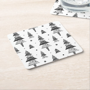 Christmas tree  square paper coaster