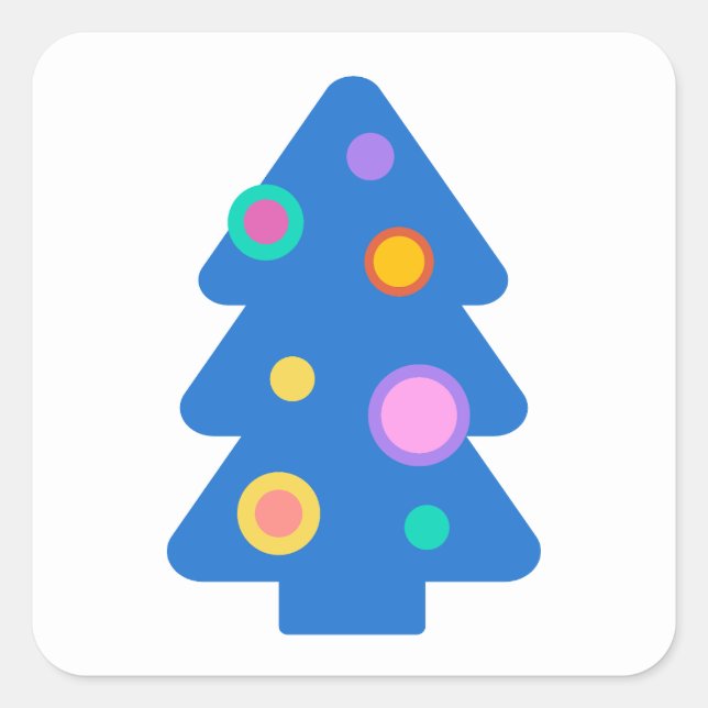 Christmas tree square sticker (Front)