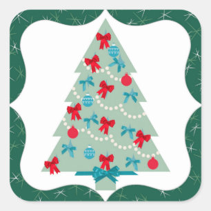 Christmas Tree Square Sticker