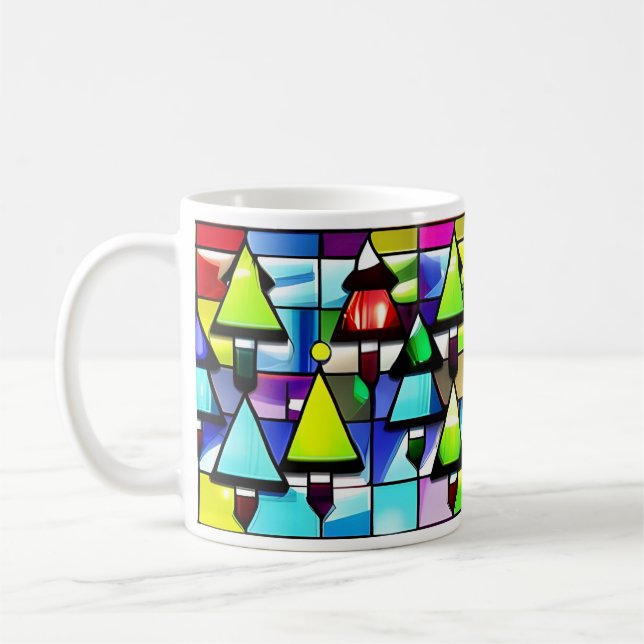 Christmas Tree Stained Glass Mug (Left)