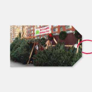 Christmas Tree Stand Upper West Side New York City Gift Tags