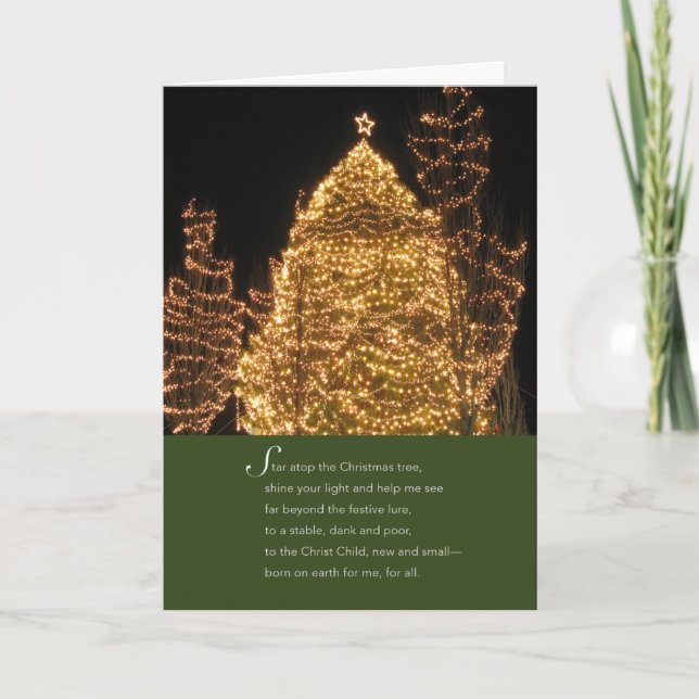 Christmas Tree Star Card - Customisable New (Front)