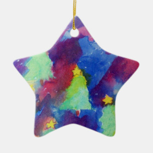 CHRISTMAS TREE Star Ceramic Tree Decoration