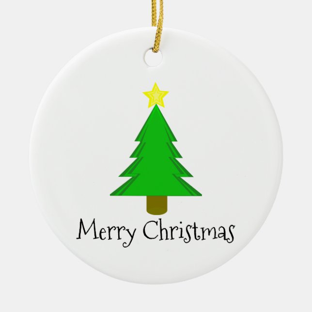 Christmas Tree Star Ceramic Tree Decoration (Front)