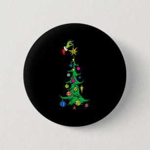 Christmas Tree Star Green Hand Xmas Holiday Kids M 6 Cm Round Badge
