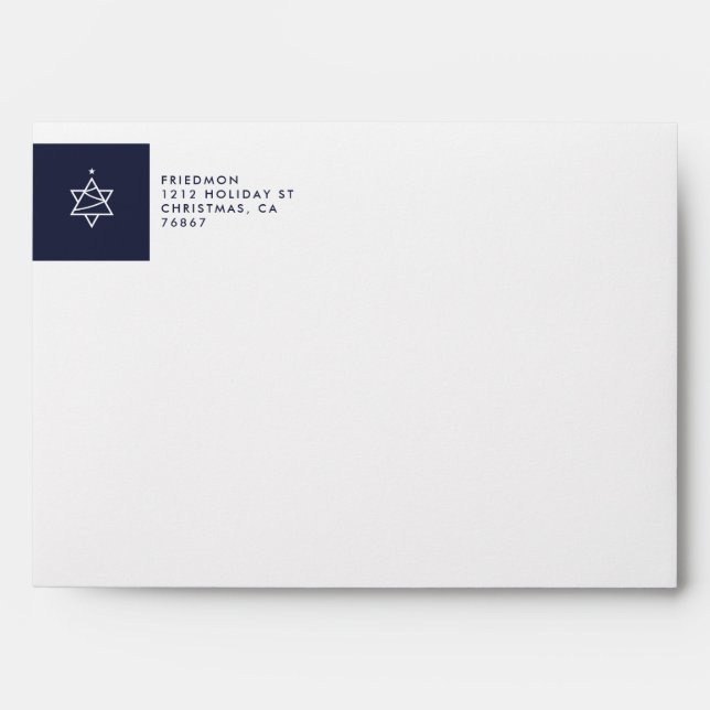 Christmas Tree Star of David  Envelope (Front)