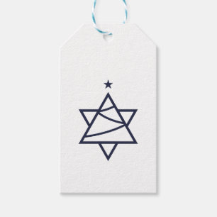 Christmas Tree Star of David Gift Tags