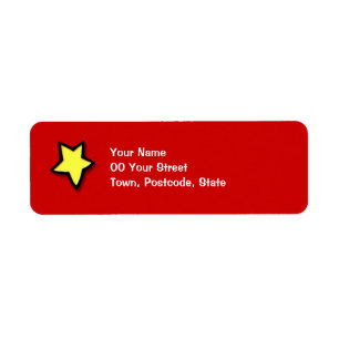 Christmas Tree Star red Return Address Label