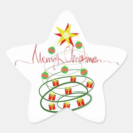 Christmas tree star sticker