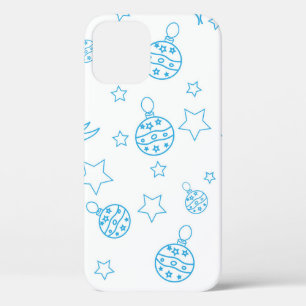 Christmas tree,  stars and balls - simple seamless iPhone 12 case