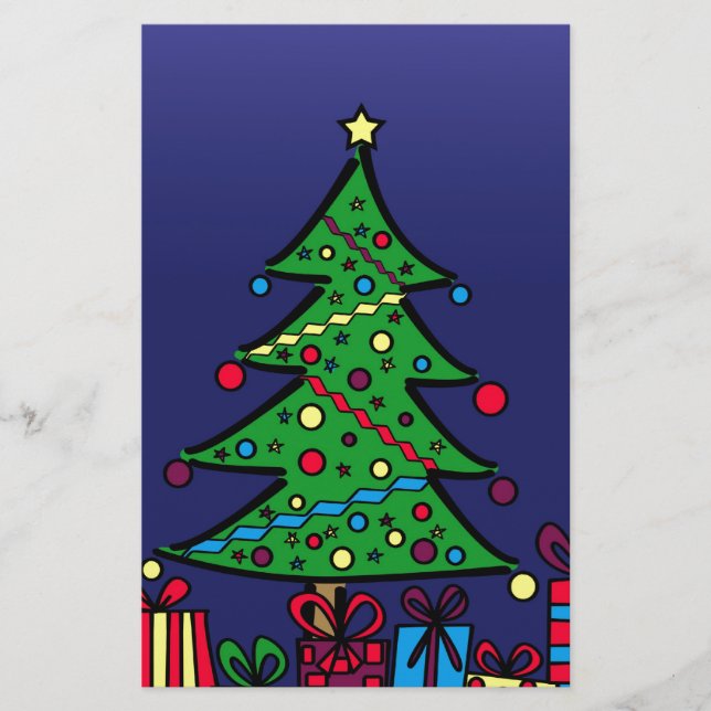 Christmas tree stationery (Front)