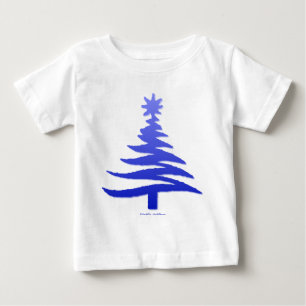 Christmas Tree Stencil Cobalt Blue Baby T-Shirt