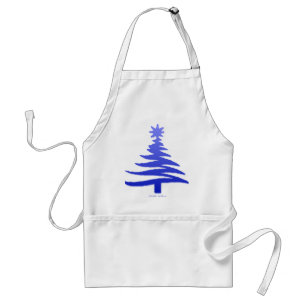 Christmas Tree Stencil Cobalt Blue Standard Apron