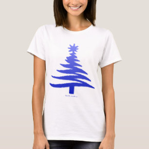 Christmas Tree Stencil Cobalt Blue T-Shirt