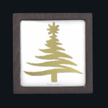 Christmas Tree Stencil Gold Gift Box<br><div class="desc">Thank You for visiting The Holiday Christmas Shop! You are viewing The Lee Hiller Designs Holiday Collection of Home and Office Decor,  Apparel,  Gifts,  Collectibles and more. The Designs include Lee Hiller Photography in Hand Drawn Mixed Media and  Digital Art Collection.</div>