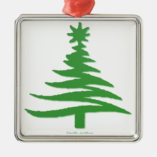 Christmas Tree Stencil Green Metal Tree Decoration (Front)