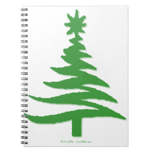 Christmas Tree Stencil Green Notebook