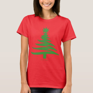 Christmas Tree Stencil Green T-Shirt
