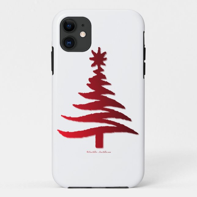 Christmas Tree Stencil Red Case-Mate iPhone Case (Back)