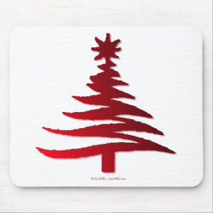 Christmas Tree Stencil Red Mouse Mat