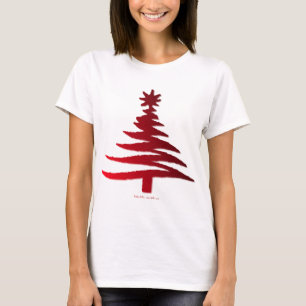 Christmas Tree Stencil Red T-Shirt
