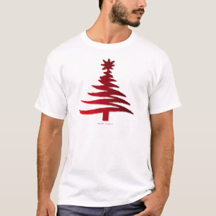Christmas Tree Stencil Red T-Shirt
