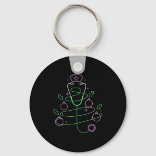 Christmas Tree Stethoscope Nurse Christmas Key Ring