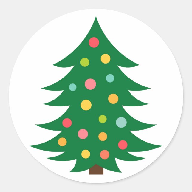 Christmas tree sticker. classic round sticker (Front)
