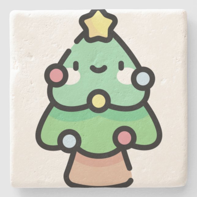 christmas tree stone coaster (Front)