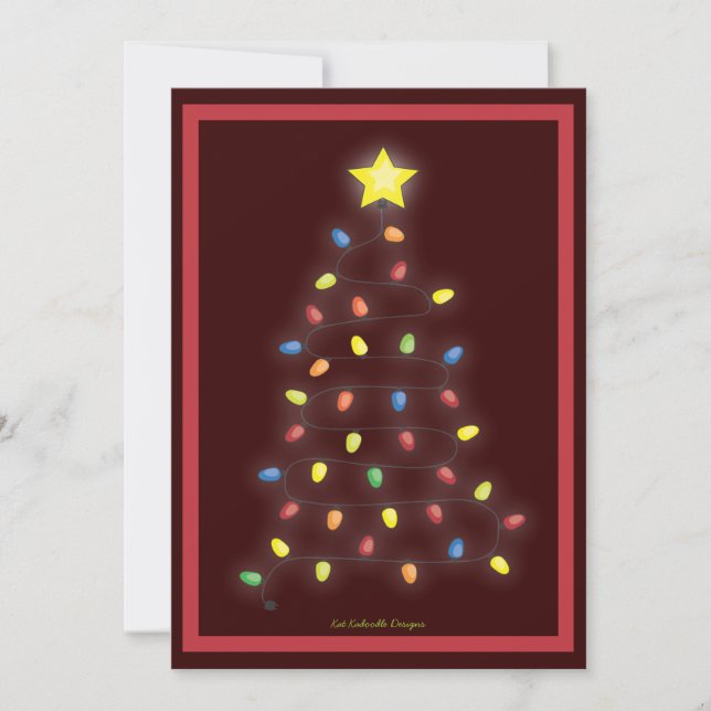Christmas Tree String of Lights Holiday Party Invitation (Front)