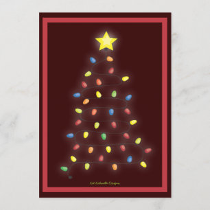 Christmas Tree String of Lights Holiday Party Invitation