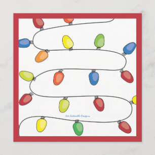Christmas Tree String of Lights Holiday Party Invitation
