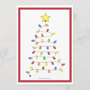Christmas Tree String of Lights Holiday Party Invitation