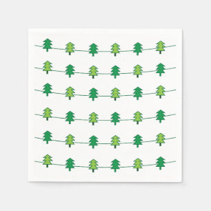 Christmas Tree Stripe Pattern Party Napkin
