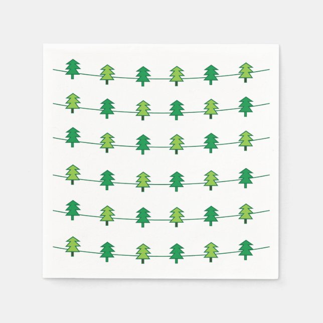 Christmas Tree Stripe Pattern Party Napkin (Front)
