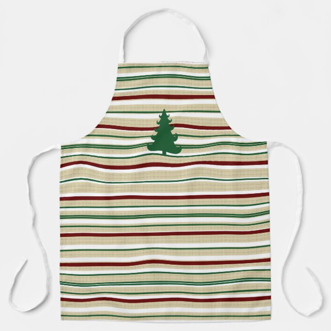 Christmas tree striped apron (Front)