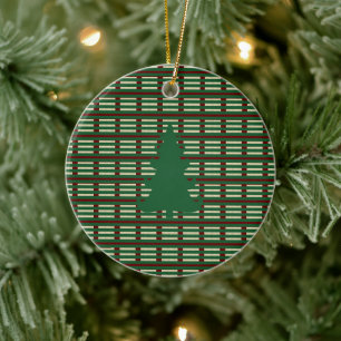 Christmas tree striped ceramic tree decoration
