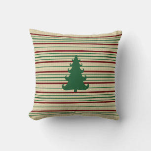 Christmas tree striped cushion