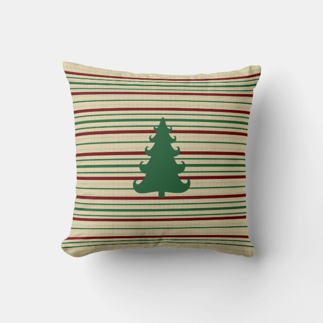 Christmas tree striped cushion (Front)