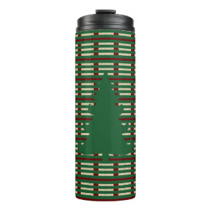 Christmas tree striped thermal tumbler